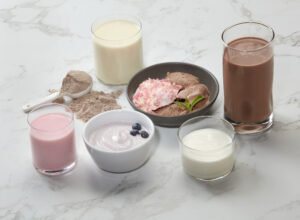 ice cream, chocolate milk, pink milk, strawberry milke